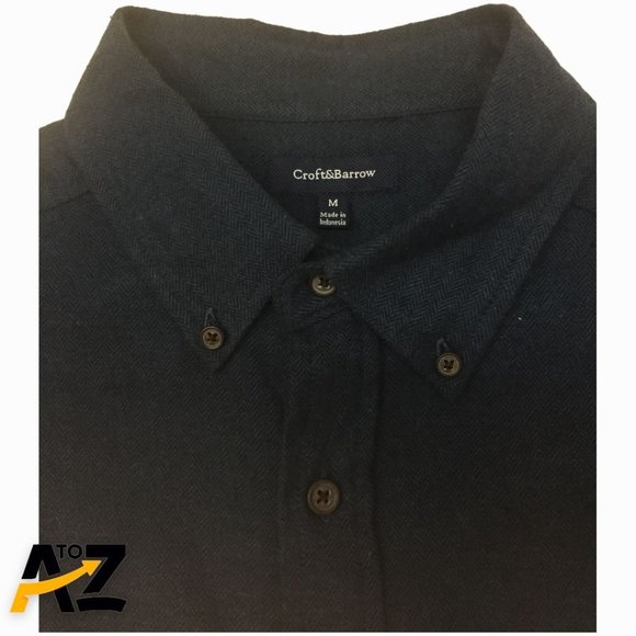 Men Croft & Barrow Blue Long Sleeve Button Down Cotton Top Shirt Size M Medium - Picture 7 of 15